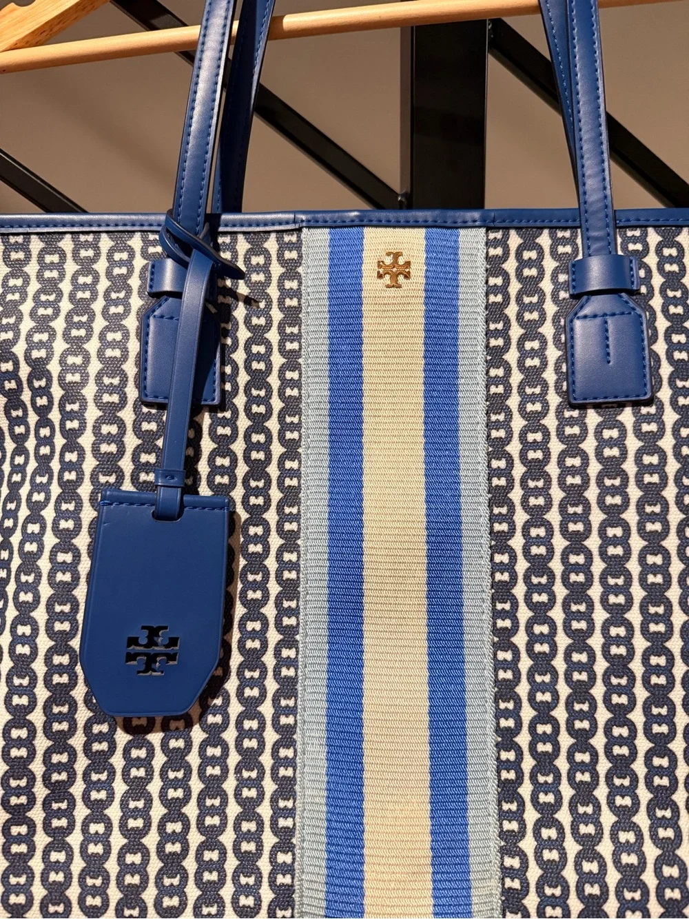 Tory Burch Gemini Link Canvas Tote - Bondi Blue